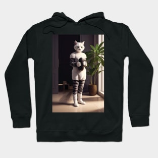 Intriguing portrait of Madame Chat in light and dark Hoodie